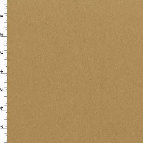 1 1/2 YD PC-Tanned Beige Melton Wool Twill Jacketing Fabric