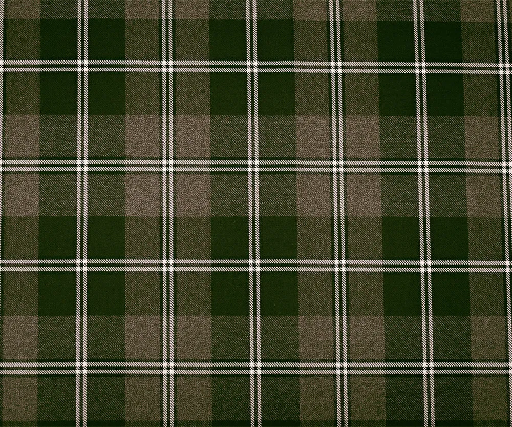 Brown-Black-Multi Wool-Polyester Plaid Woven Suiting Fabric