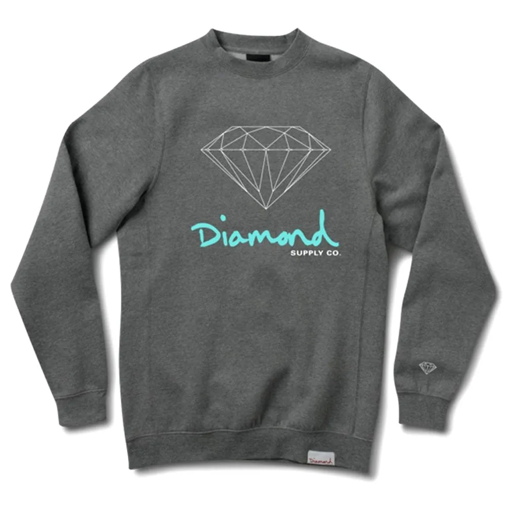 Diamond Supply Co Og Sign Crewneck Charcoal Heather