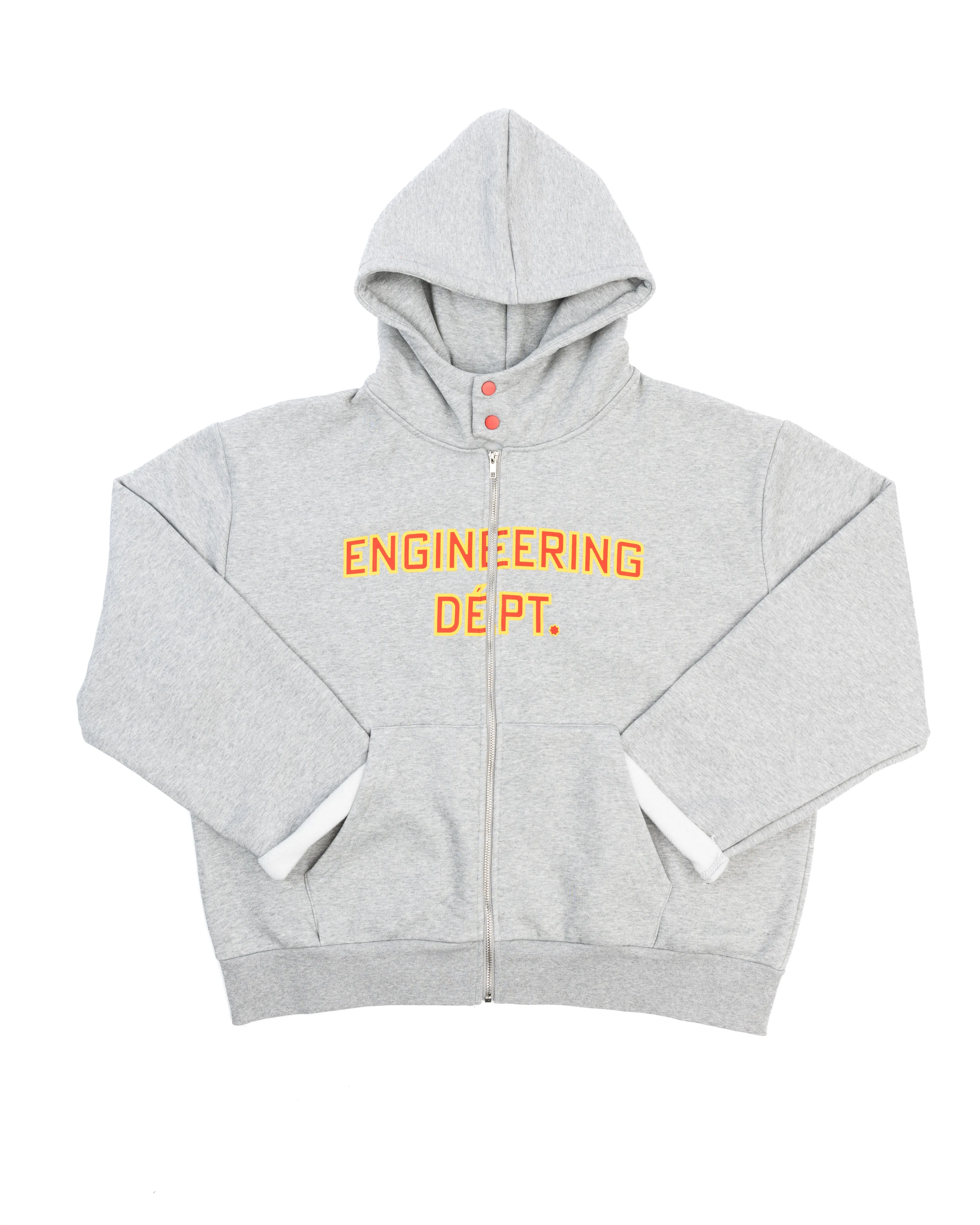 ENGINEERING DÉPT ZIP UP HOODIE (GRAY)