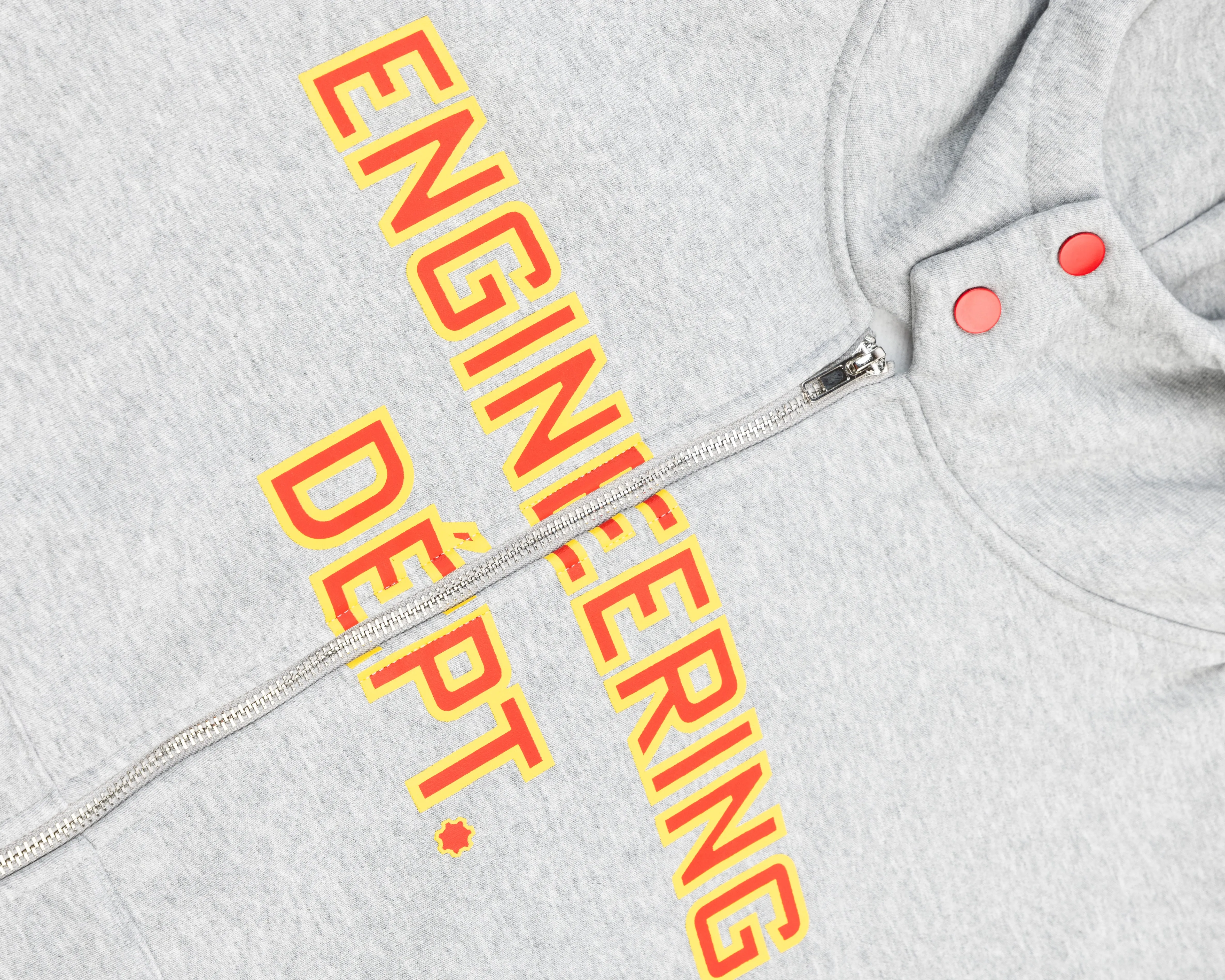 ENGINEERING DÉPT ZIP UP HOODIE (GRAY)