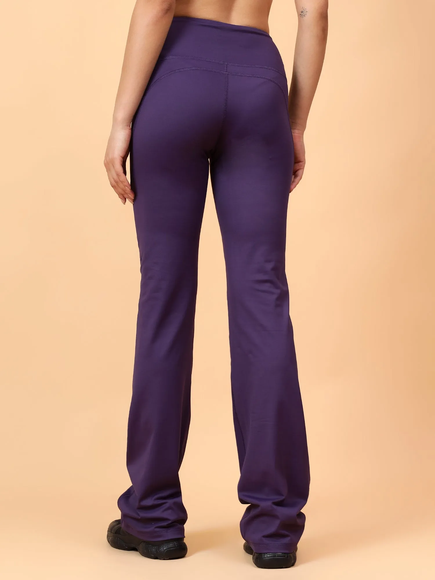 Fitkin Women Purple All Day Bootcut Active Pants