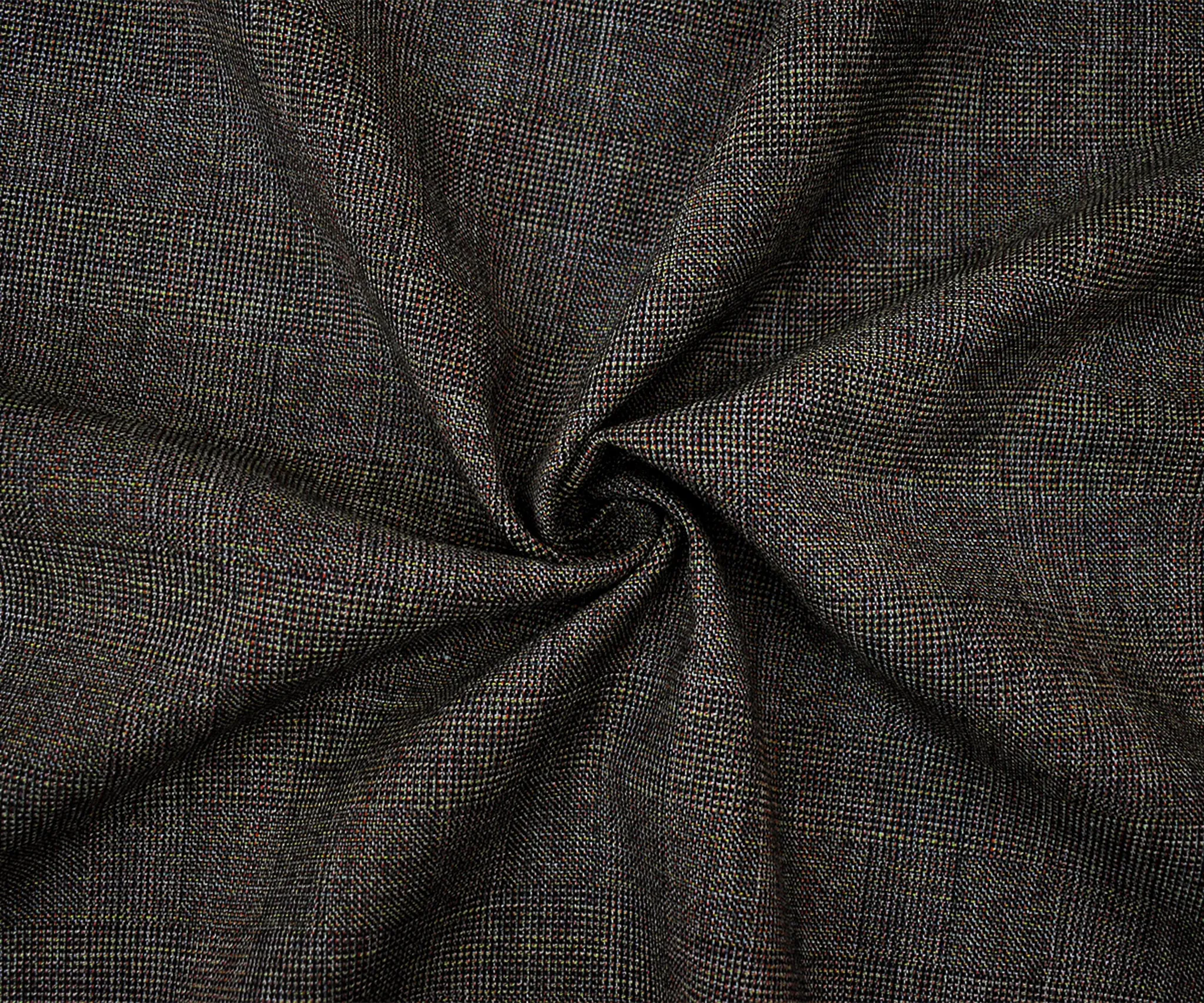 Gray-Red-Multi Tropical Wool Texture Check Woven Suiting Fabric