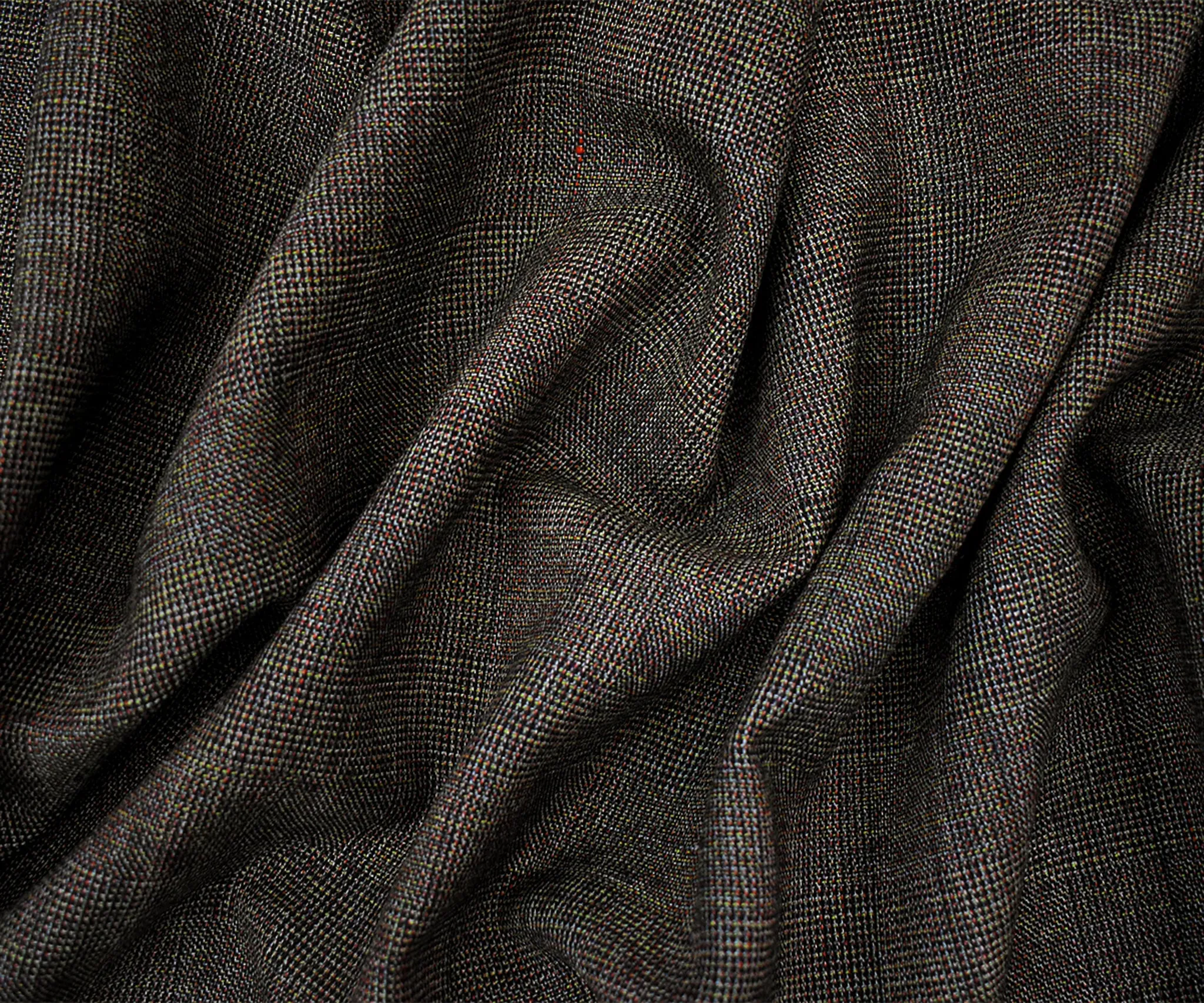 Gray-Red-Multi Tropical Wool Texture Check Woven Suiting Fabric