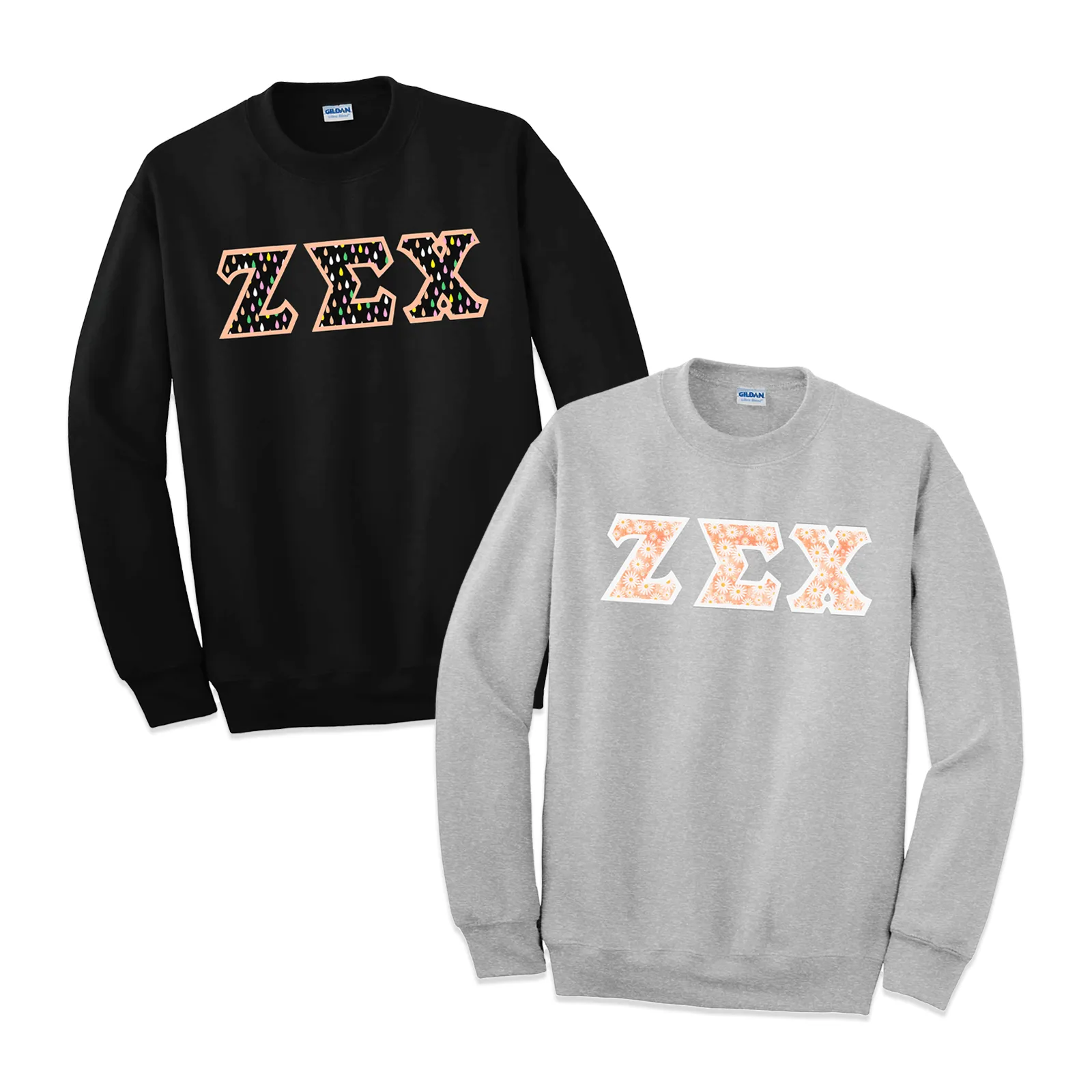 Greek Letter 9oz. Crewneck Sweatshirt, 2-Pack Bundle Deal - TWILL