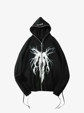 KG Skull Punk Zip Up Hoodie