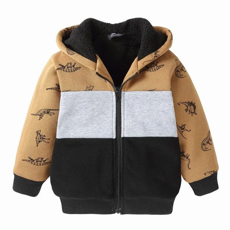 Kid's Full Zip-Up Printed Soft Fleece Hoodie-ZPK006974