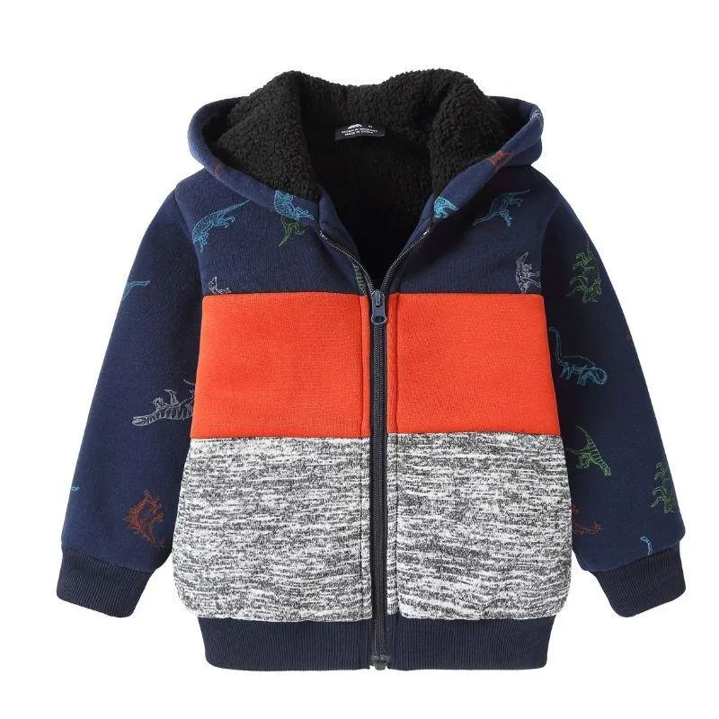 Kid's Full Zip-Up Printed Soft Fleece Hoodie-ZPK006974