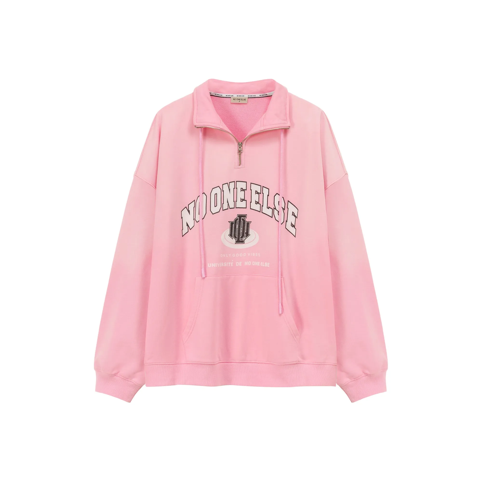 Logo Half Zip-Up Boxy Hoodie