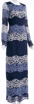 Long-Sleeve Maxi Lace Dress