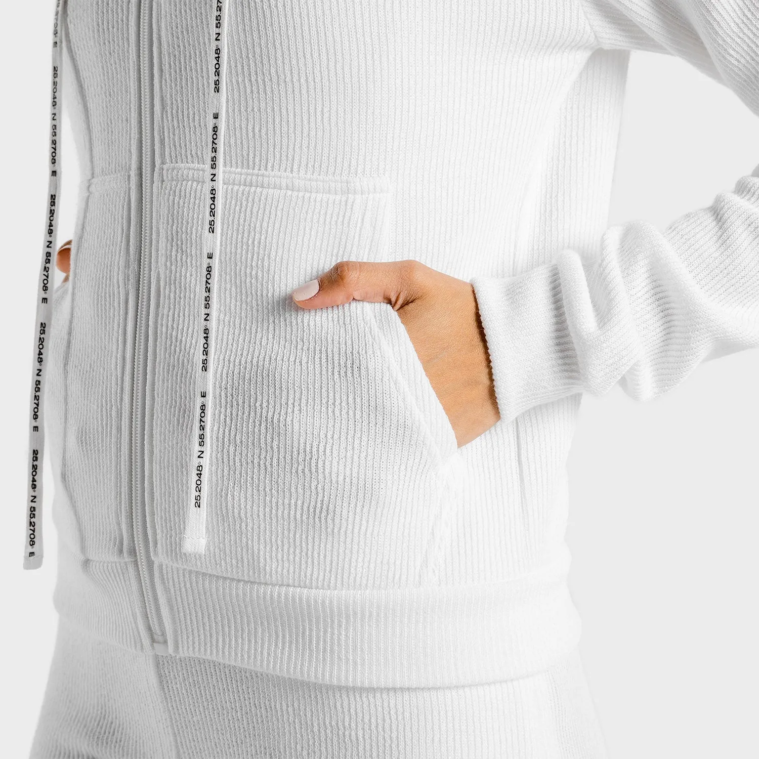 Luxe Zip Up - White