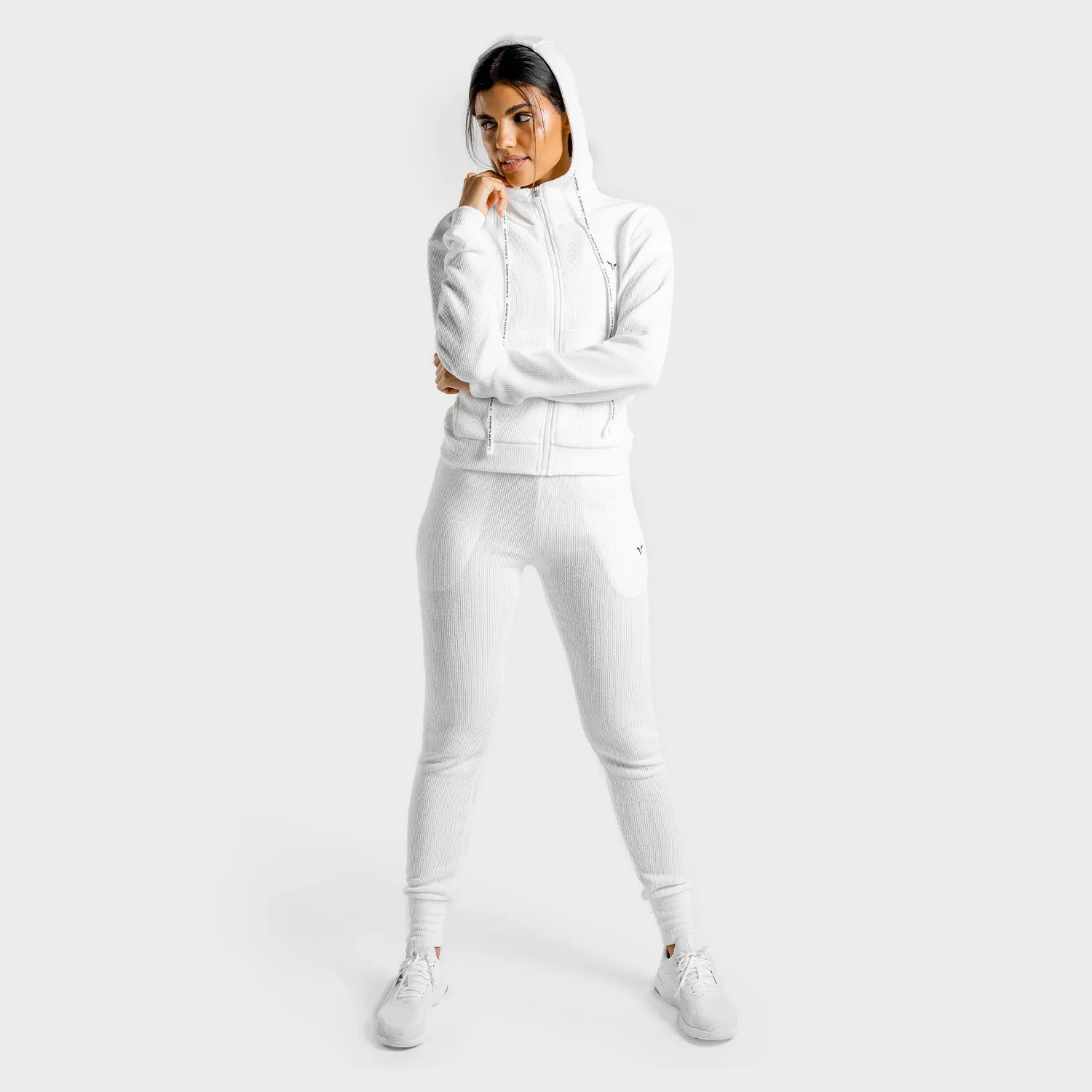 Luxe Zip Up - White