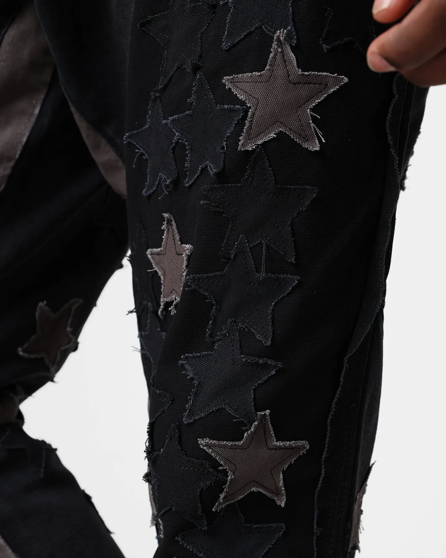 MNML B451 Star Flare Denim Pants Black