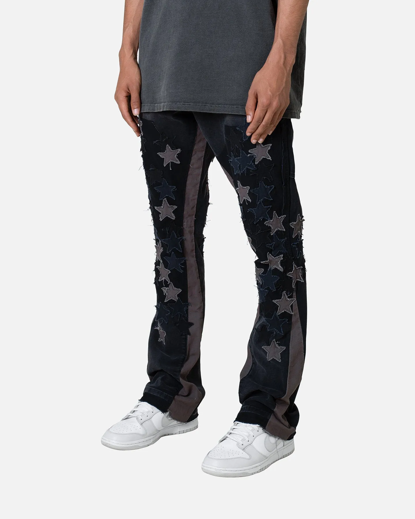 MNML B451 Star Flare Denim Pants Black