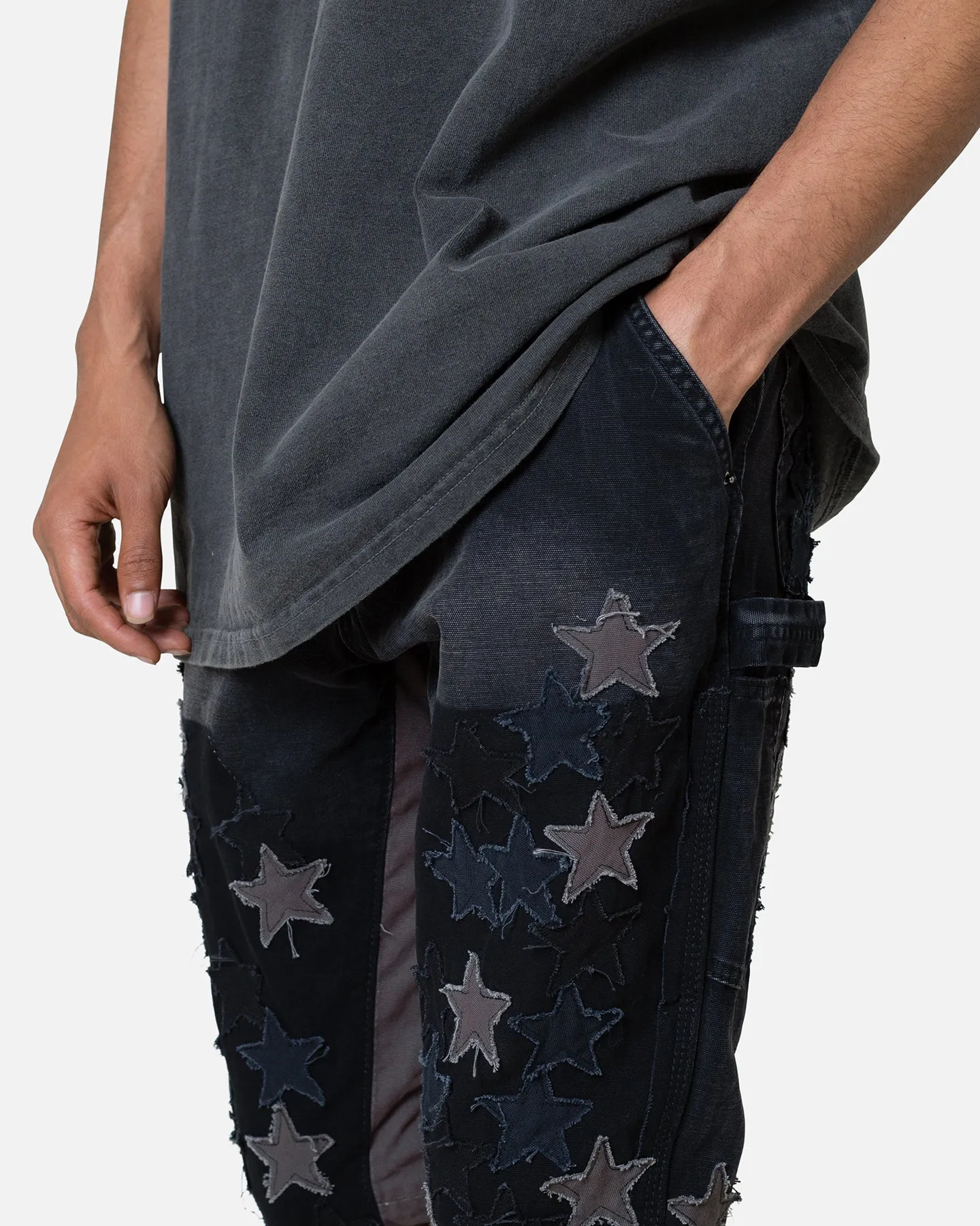 MNML B451 Star Flare Denim Pants Black