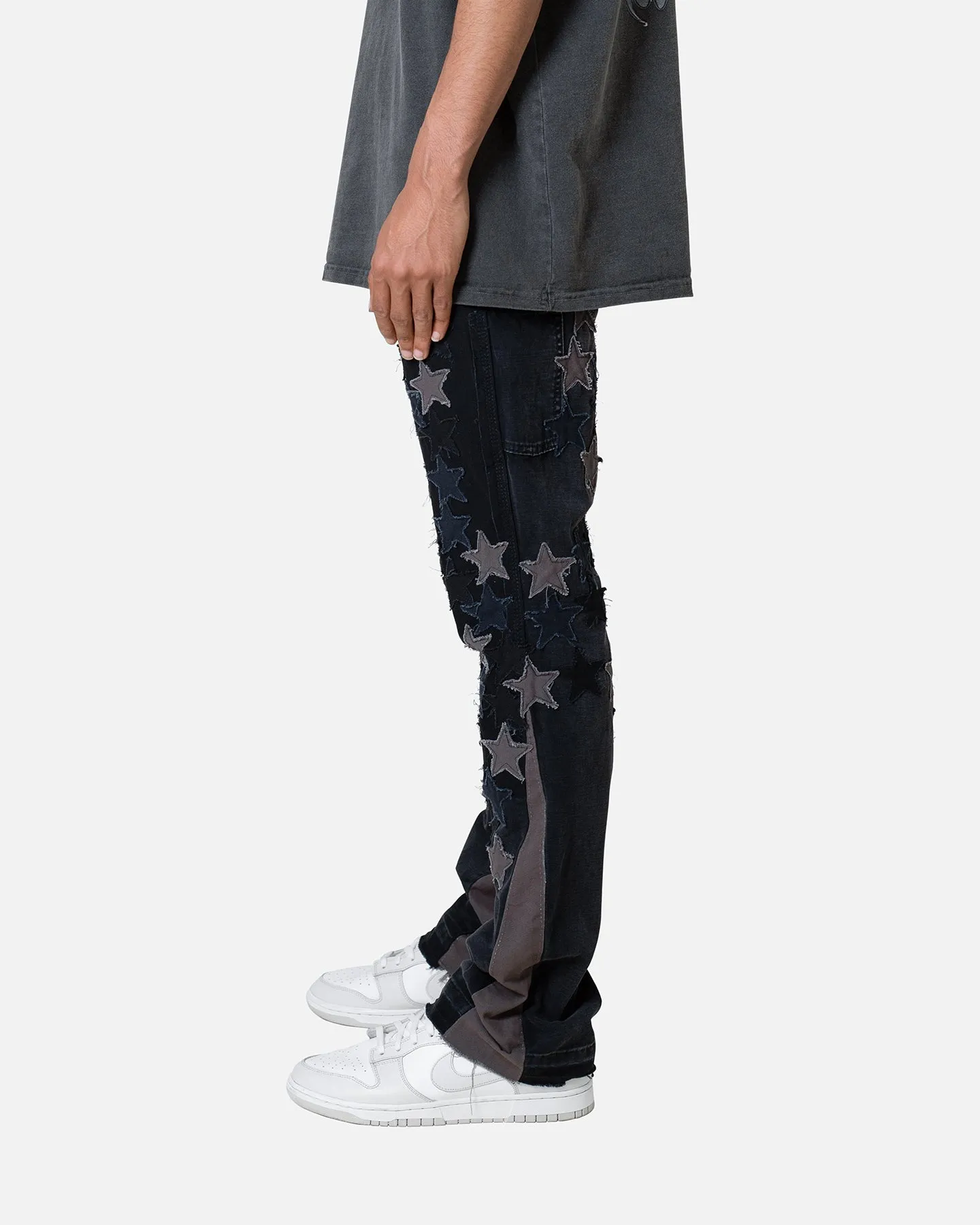 MNML B451 Star Flare Denim Pants Black