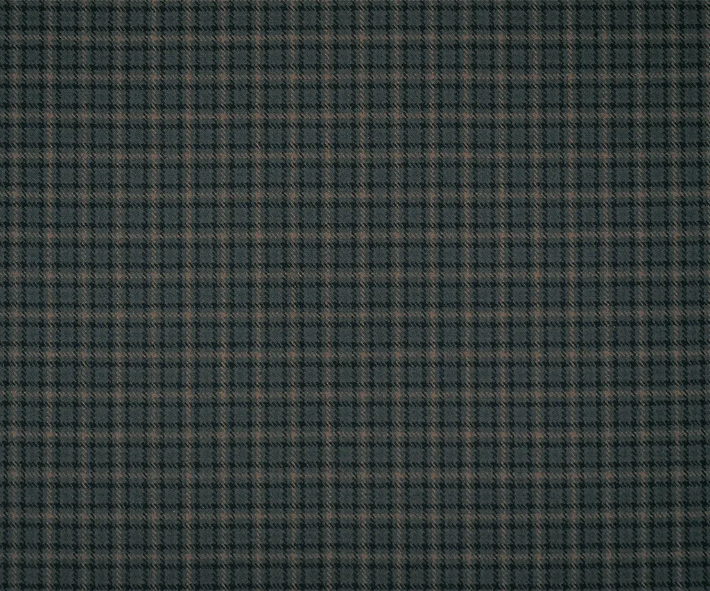 Navy-Beige-Multi Polyester Wool Plaid Check Twill Woven Suiting Fabric