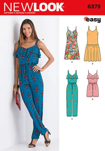 Newlook Pattern 6373 Misses' Jumpsuit or Romper and Dresses