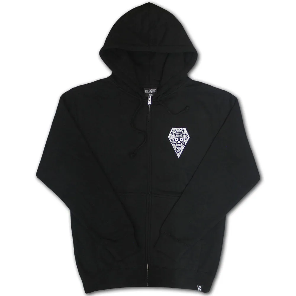 Rebel8 Descanso Eterno Zip Up Hoodie Black