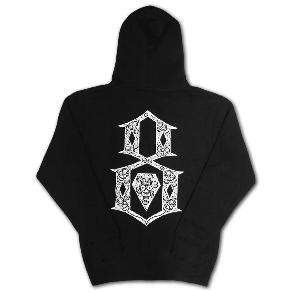 Rebel8 Descanso Eterno Zip Up Hoodie Black