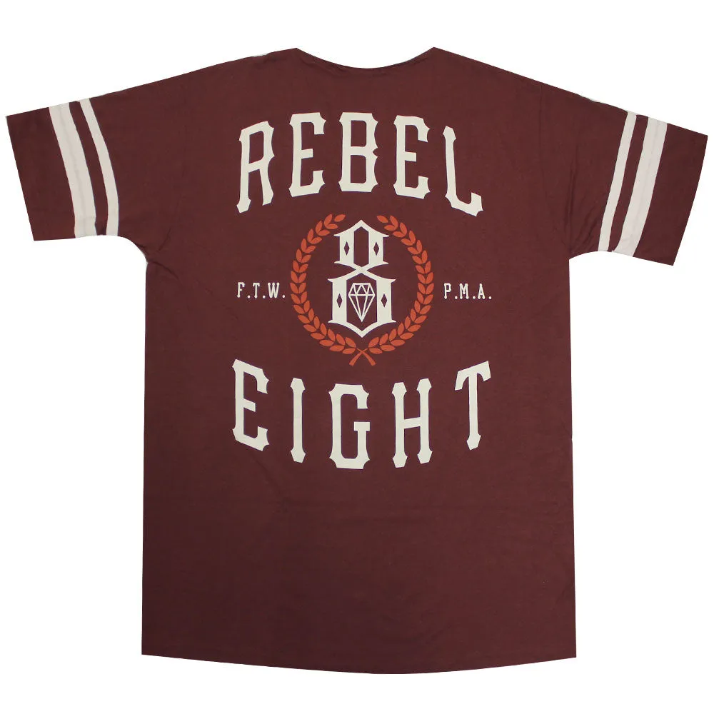 Rebel8 Laurels Jersey T-Shirt Burgundy