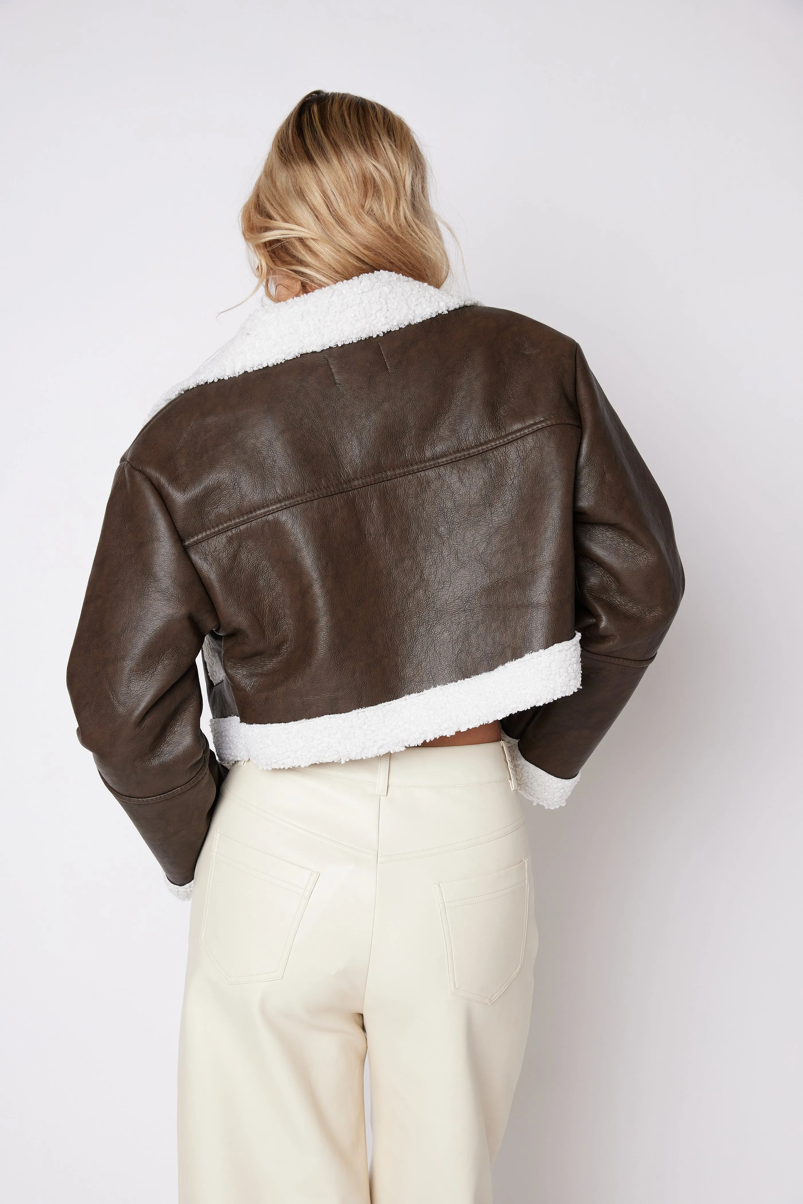 SALE - Mayer Faux Shearling Detail Bomber Jacket