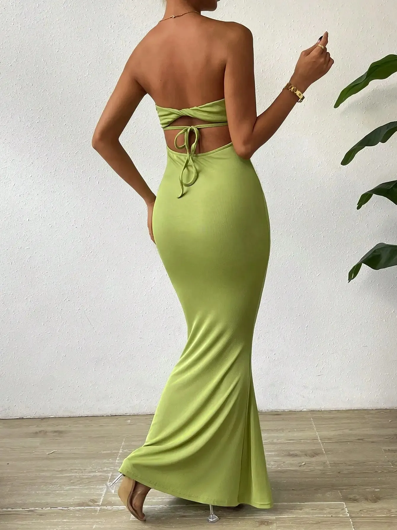 Slim Fit Sweetheart Tube Mermaid Maxi Dress