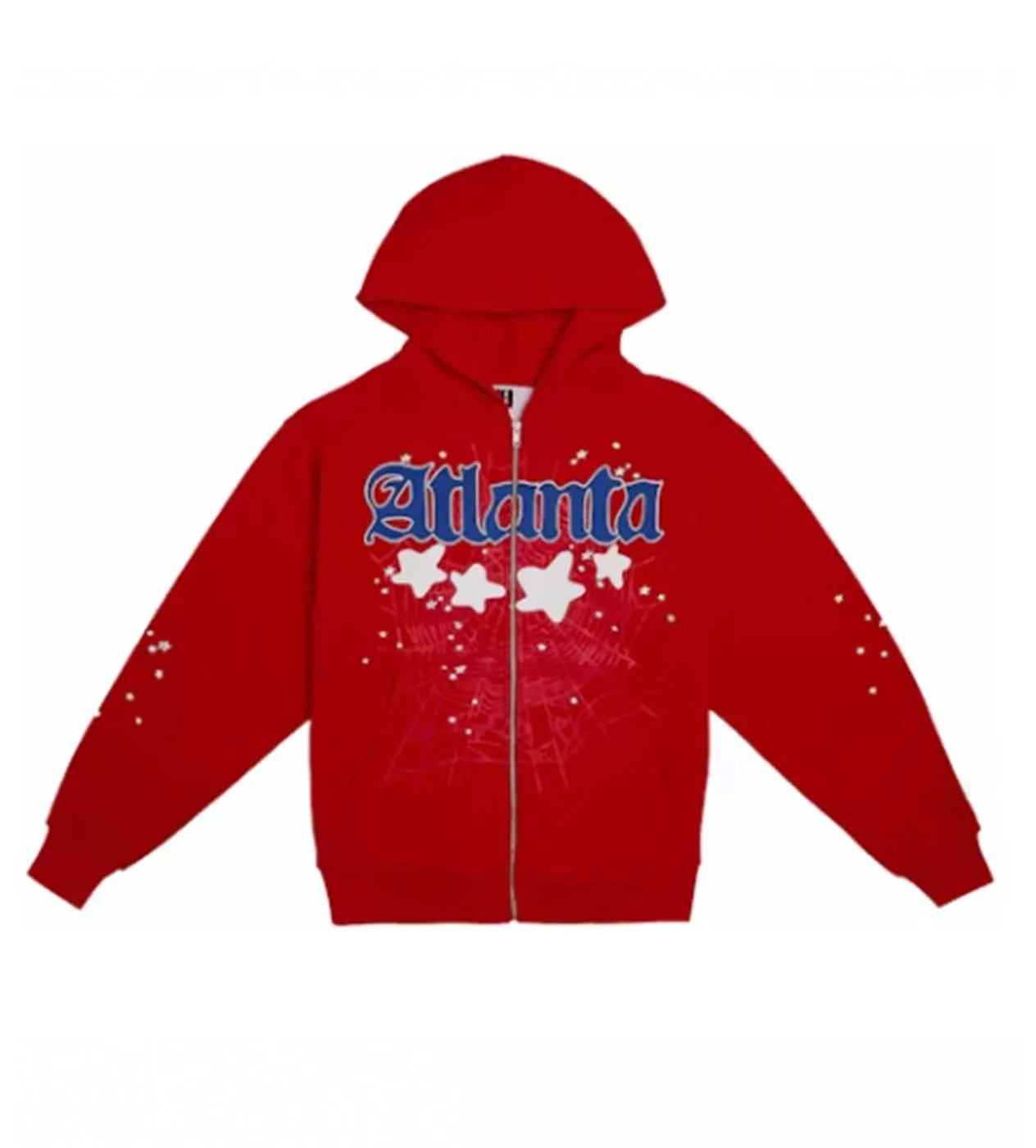 Sp5der Red Atlanta Zip Up Hoodie