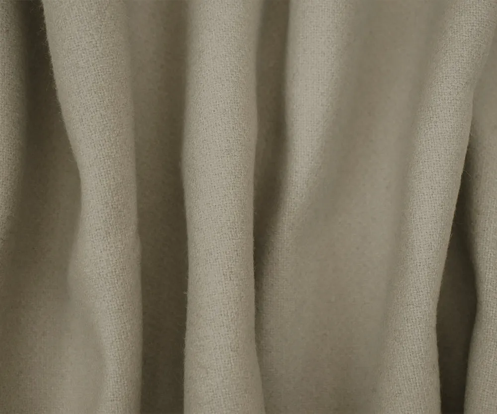 Taupe Gray Wool-Polyester Blend Solid Jacketing Woven Fabric