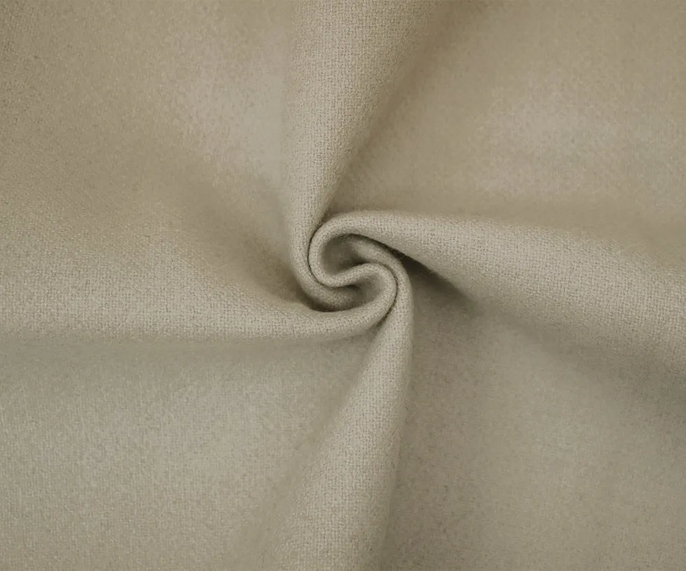 Taupe Gray Wool-Polyester Blend Solid Jacketing Woven Fabric