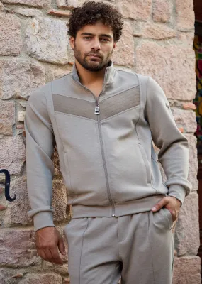 Taupe Quilted Jersey 2-pcs Tracksuit