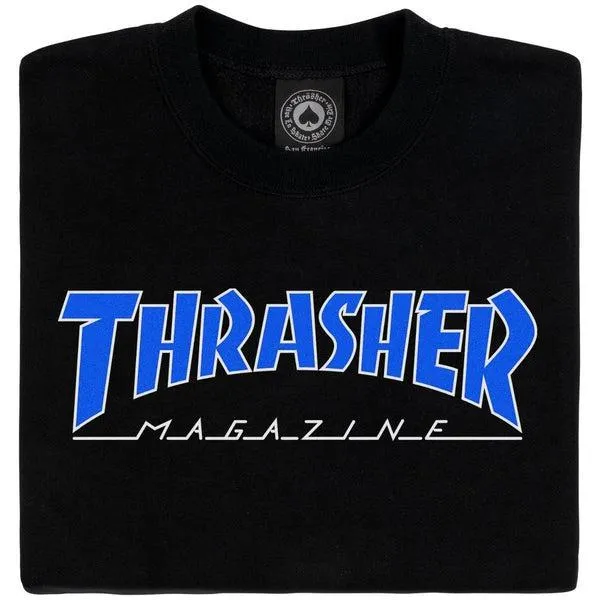 Thrasher Outlined Logo Crewneck Black - Blue