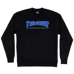 Thrasher Outlined Logo Crewneck Black - Blue