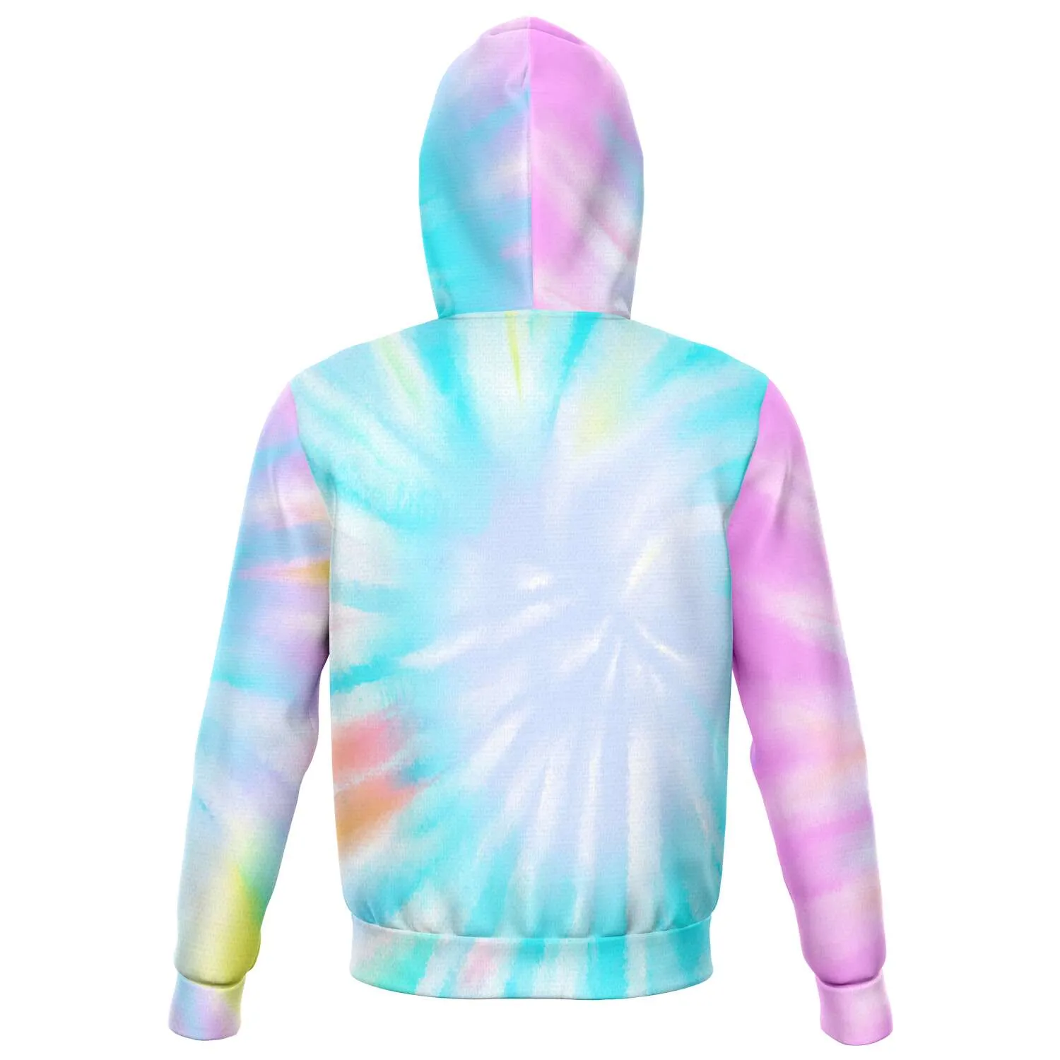 Tie Dye Rainbow Zip Up Hoodie, Pink Blue Spiral Front Zip Pocket Men Women Adult Aesthetic Graphic Cotton Hooded Sweatshirt