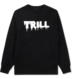 Trill Blood Drip Font Boys Kids Crewneck Sweatshirt