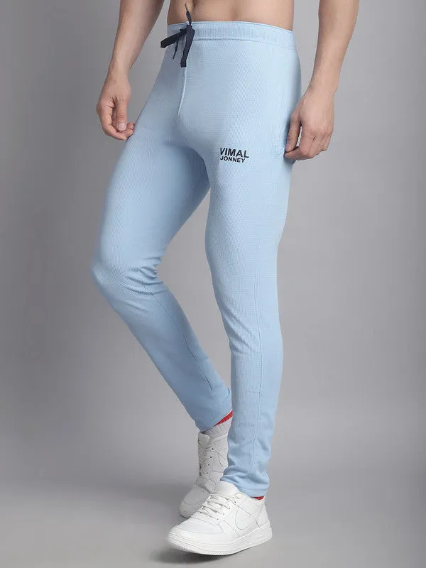 Vimal Jonney Solid Light Blue Regular Fit Polyster Lycra Trackpant For Men