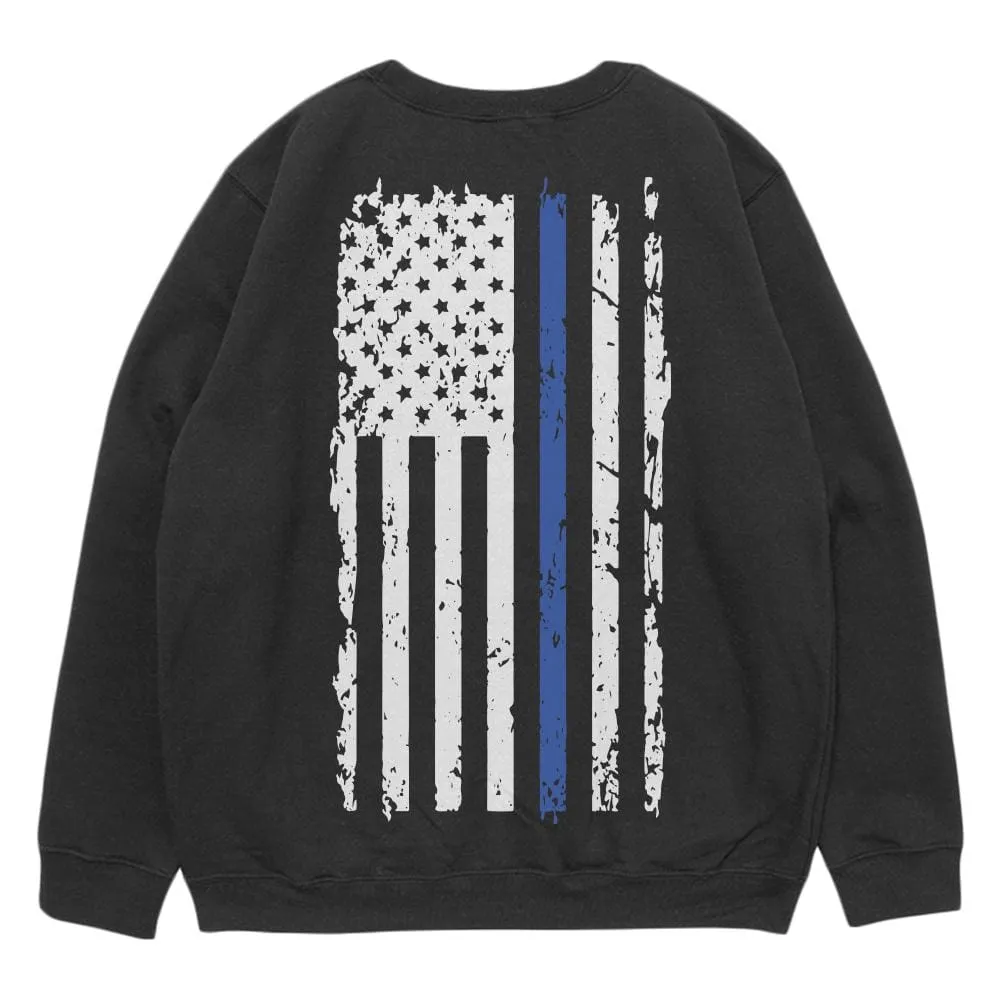 Vintage Flag Blue Line Crewneck Sweatshirts