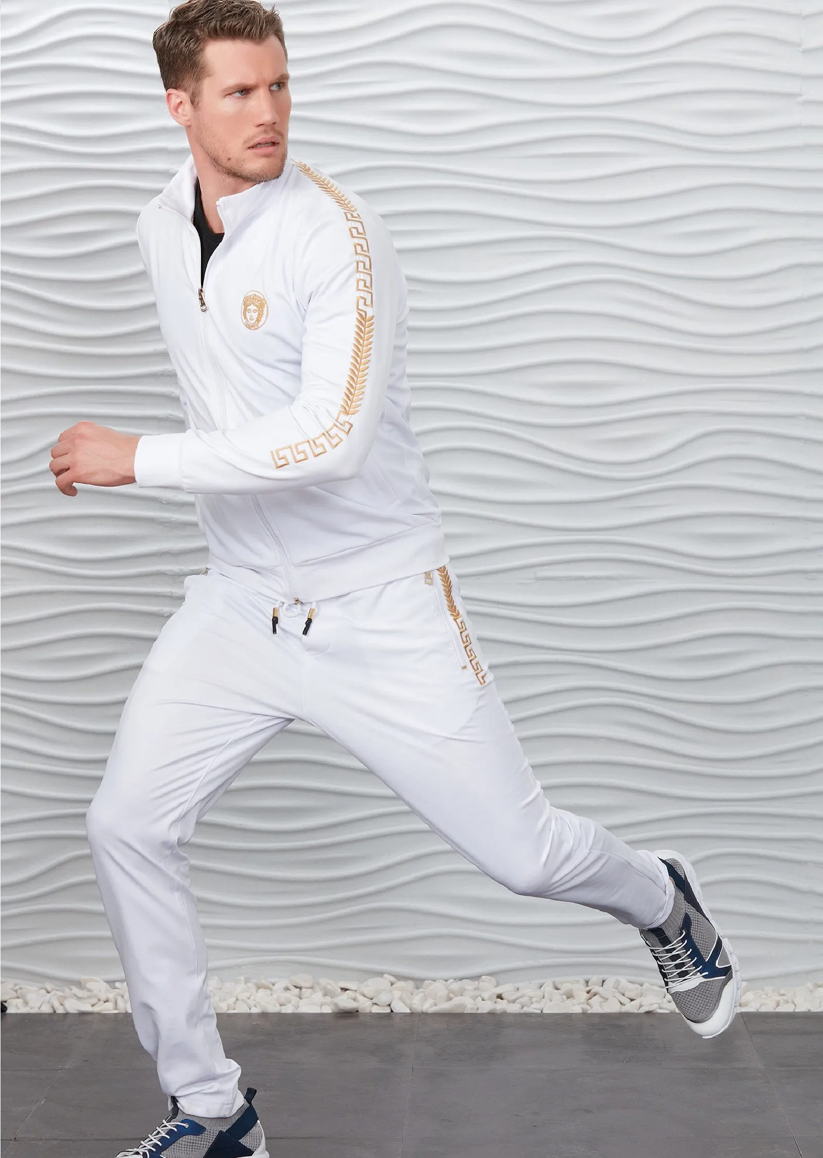 White Gold Border 2-pieces Tracksuit