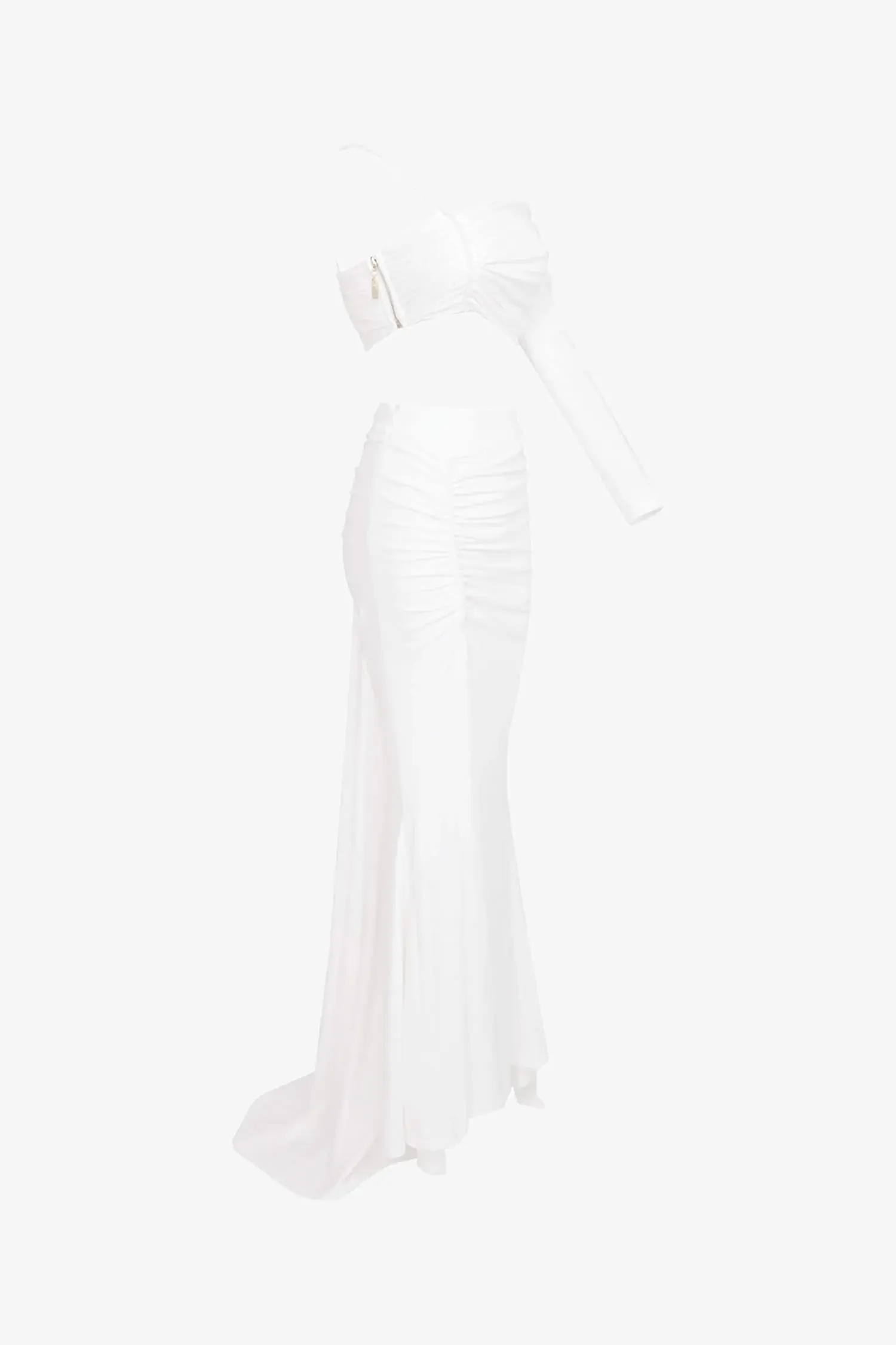 White One Shoulder Two Piece Mermaid Dress