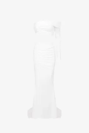 White One Shoulder Two Piece Mermaid Dress